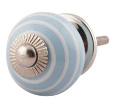 Turquoise Striped Small Ceramic Drawer Knobs Online 